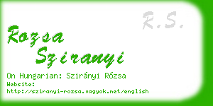 rozsa sziranyi business card