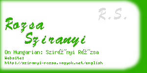 rozsa sziranyi business card